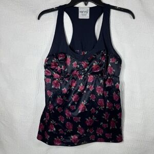 KIRRA Blouse Top Women's Size M Casual Sleeveless‎ Navy Blue Floral
